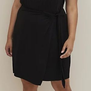 Black wrap mini skirt